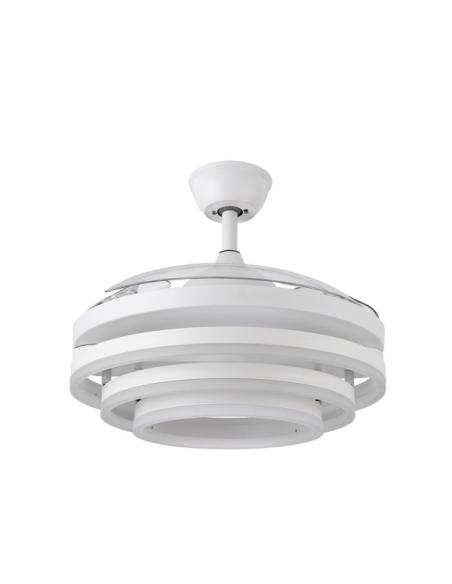 Ventilador 72w Dc Kai Blanco 3 Aspas Transp. 6 Vel. 3 Colores  43/58x50/107 C/remoto,memoria Y temp. 6120lm