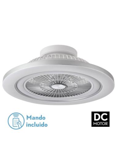 Ventilador 72w Dc Mato Niquel 5Aspas Transp. 22x58x58cm 6 Vel. 3 Colores C/remoto,memoria,temporiz Y Reg.Intensidad 6120lm