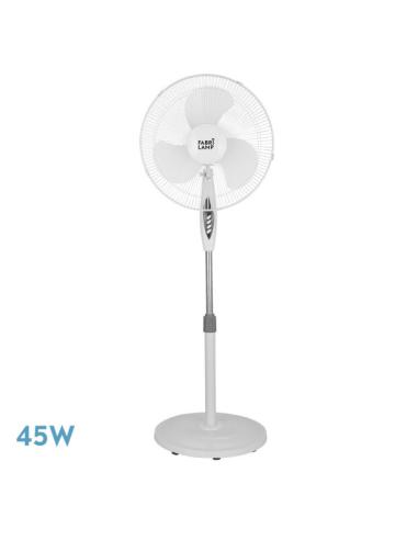 Ventilador De Pie Bise Blanc 3 Vel 45w Regx43x40cm Oscilante 3 Aspas Blancas C/remoto Y Temporizador