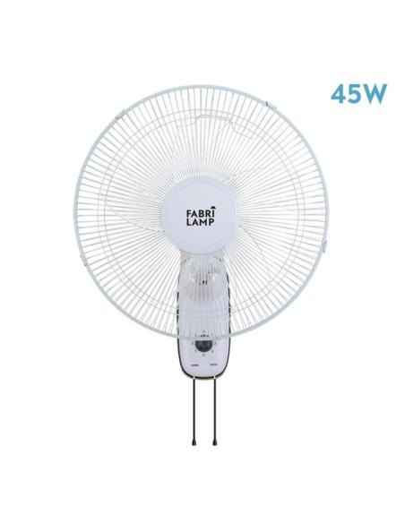 Ventilador Pared Cudo Blanco 3 Vel. 45w  Oscilante 5 Aspas Transp. 53x43x30 Cm