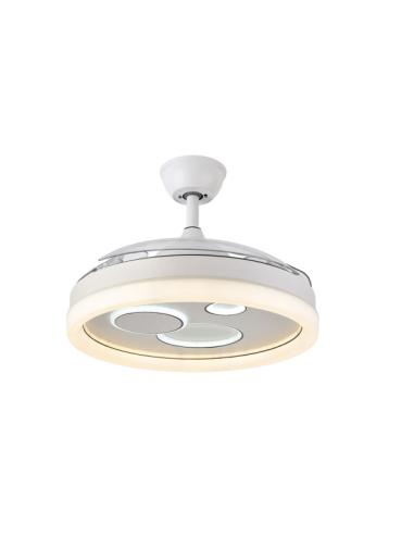 Ventilador Dc Turia 72w 6120lm Blanco 3 Asp.desplegables 32/47x50/110d. 3 Colores C/remoto+temporizador+memoria