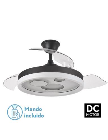 Ventilador Dc Turia 72w 6120lm Negro/blanco 3 Asp.desp. 32/47x50/110d. 3 Colores C/remoto+temporizador+memoria