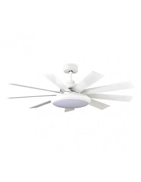 Ventilador Dc Pireo 36w Blanco 9 Aspas Blanca/haya  6 Vel 3000k, 4500k, 6000k 3800lm 132d C/remoto, Memoria Y Temporizador