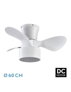 Ventilador DC 24w Kos Blanco 3 Aspas 60d 6 Vel. 2390lm 3000-4500-6000k c/remoto, Memoria Y Temporizador