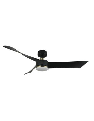 Ventilador Dc Tempel 26w Negro/cuero 3 Aspas 132d 6vel. 3000k, 4000k, 6500k 2950lm  C/remoto, Memoria Y Temporizador