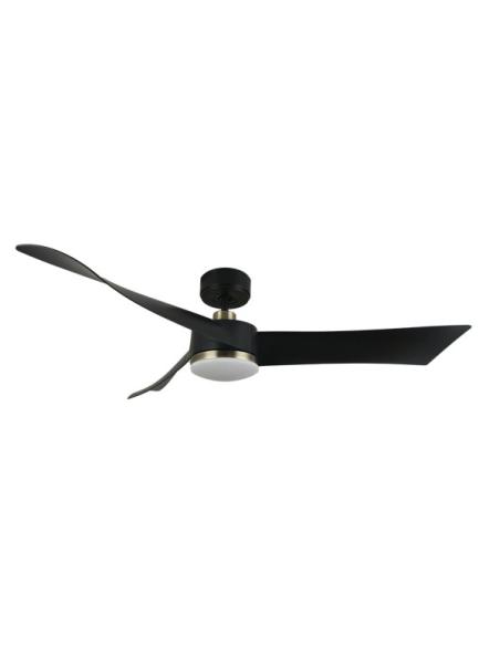 Ventilador Dc Tempel 26w Negro/cuero 3 Aspas 132d 6vel. 3000k, 4000k, 6500k 2950lm  C/remoto, Memoria Y Temporizador