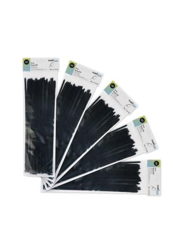Bolsa 100 Bridas Util Negras 4,8x300mm. 100% Nylon 66 Resistentes Y Duraderas