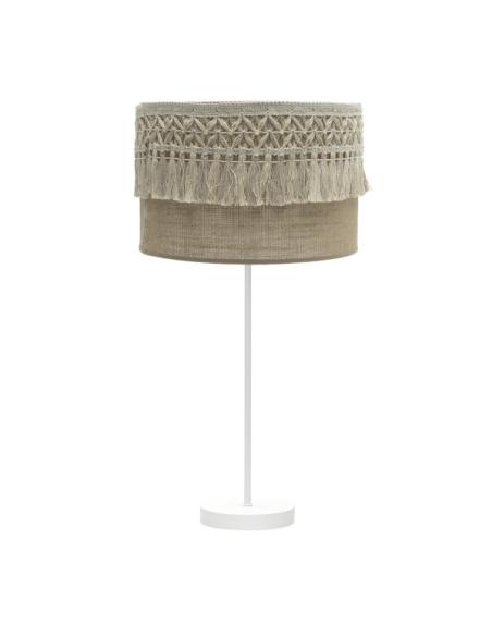 Sobremesa Grande Ekaterina 1xe27 Blanco/saco 63x30x30 Cm Con Pasamaneria