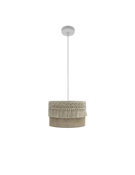 Colgante Ekaterina 1xe27 Blanco/saco Regx30x30 Cm Con Pasamaneria