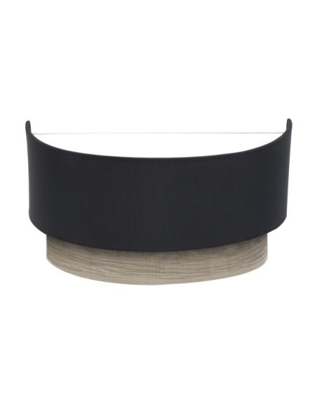 Aplique Tania 1xe27 Negro/madera Gris 15x30x16 Cm