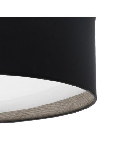 Plafon 72w Tania Negro/madera Gris 14x50x50 Cm 5616lm 3000k,4000k,6500k