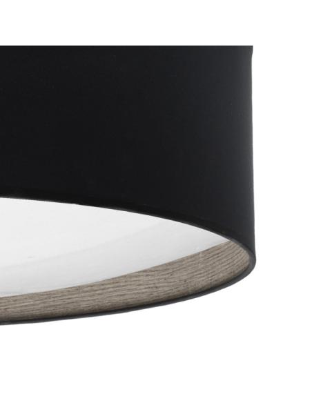 Plafon 96w Tania Negro/madera Gris 14x60x60 Cm 7488lm 3000k,4000k,6500k