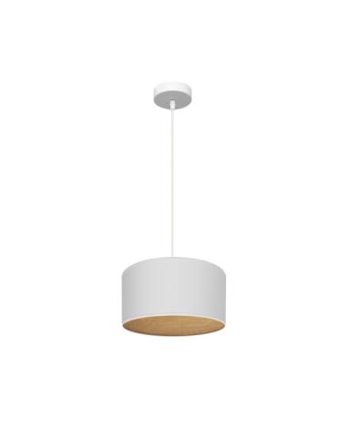 Colgante Tania 1xe27 Blanco/blanco-madera Clara Regx30x30 Cm