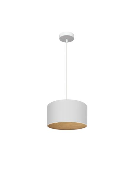 Colgante Tania 1xe27 Blanco/blanco-madera Clara Regx30x30 Cm