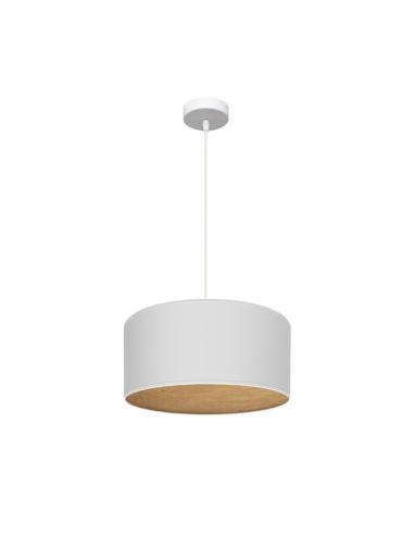 Colgante Tania 1xe27 Blanco/blanco-madera Clara Regx40x40 Cm