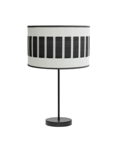 Sobremesa Alto Ivanna 1xe27 Negro/blanco-madera Negra 62x30x30 Cm