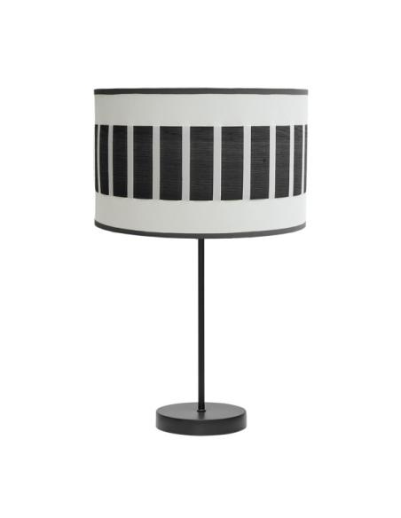 Sobremesa Alto Ivanna 1xe27 Negro/blanco-madera Negra 62x30x30 Cm