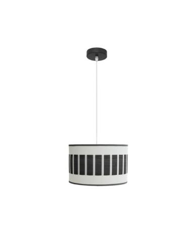 Colgante Ivanna 1xe27 Negro/blanco-madera Negra Regx30x30 Cm