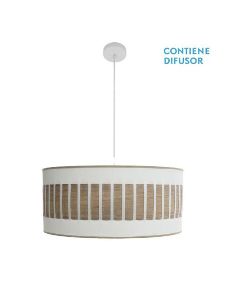 Colgante Ivanna 3xe27 Blanco/blanco-madera Clara Regx60x60 Cm