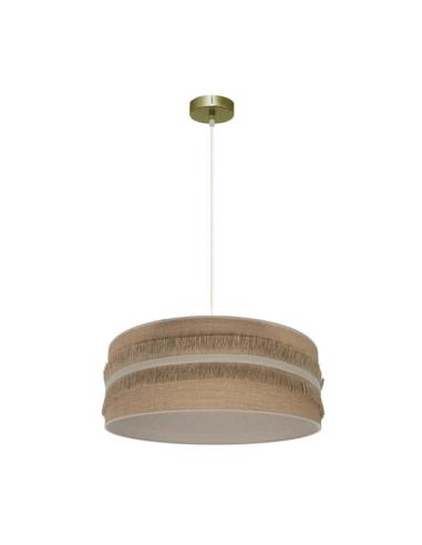 Colgante Natalia 1xe27 Cuero/saco-beis Regx50x50cm