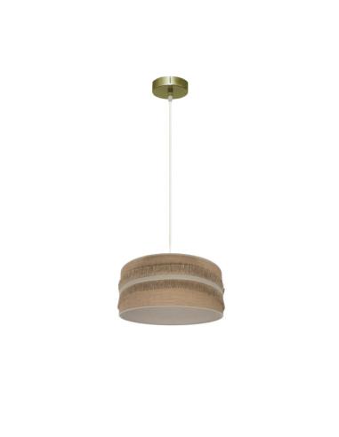 Colgante Natalia 1xe27 Cuero/saco-beis Regx30x30cm