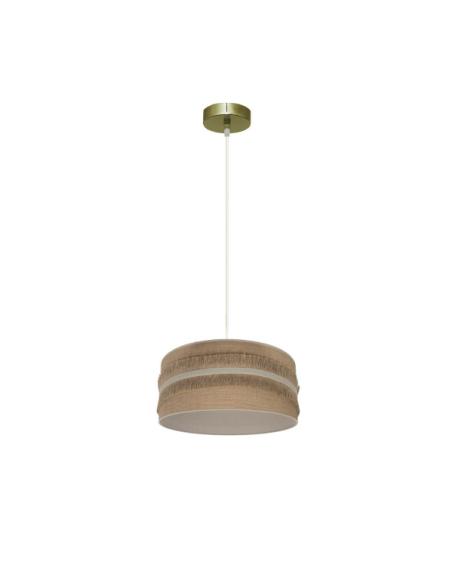 Colgante Natalia 1xe27 Cuero/saco-beis Regx30x30cm