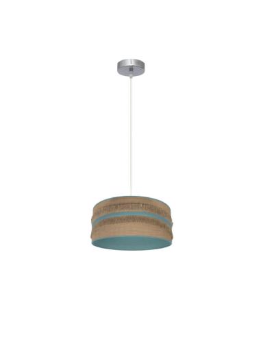 Colgante Natalia 1xe27 Niquel/saco-turquesa Regx30x30 Cm