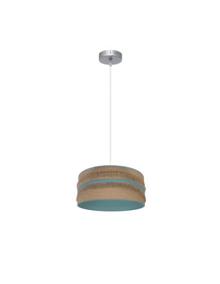 Colgante Natalia 1xe27 Niquel/saco-turquesa Regx30x30 Cm