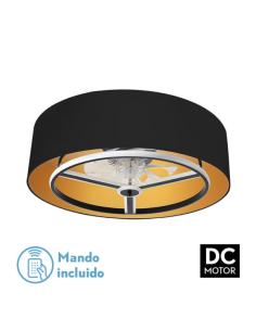 Ventilador Dc Anuska 60w Negro/oro 8 Aspas 6 Veloc. 70d 5100lm 3 Colores Remoto,memoria,reg.Intensidad,temporizador