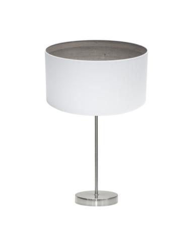 Sobremesa Tatiana 1xe27 Niquel/blanco-mad.Gris 63x30x30 Cm