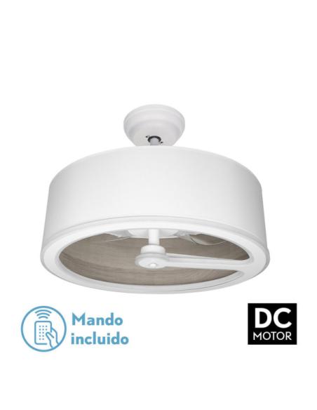 Ventilador Dc Tatiana 110w Blanco/mad.Gris 3 Aspas 62d 3000-4000-6000k 9350lm Remoto,memoria,temporizador