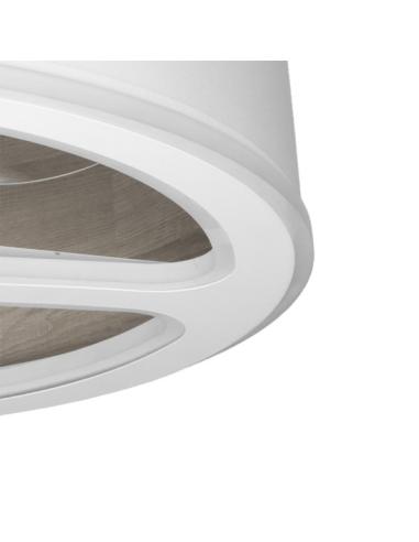 Ventilador Dc Tatiana 110w Blanco/mad.Gris 3 Aspas 62d 3000-4000-6000k 9350lm Remoto,memoria,temporizador