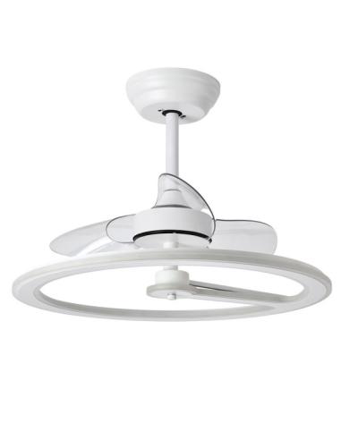 Ventilador Dc Tatiana 110w Blanco/mad.Gris 3 Aspas 62d 3000-4000-6000k 9350lm Remoto,memoria,temporizador