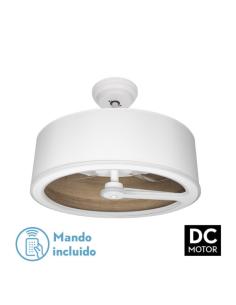 Ventilador Dc Tatiana 110w Blanco/mad.Oscura 3 Aspas 62d 3000-4000-6000k 9350lm Remoto,memoria,temporizador