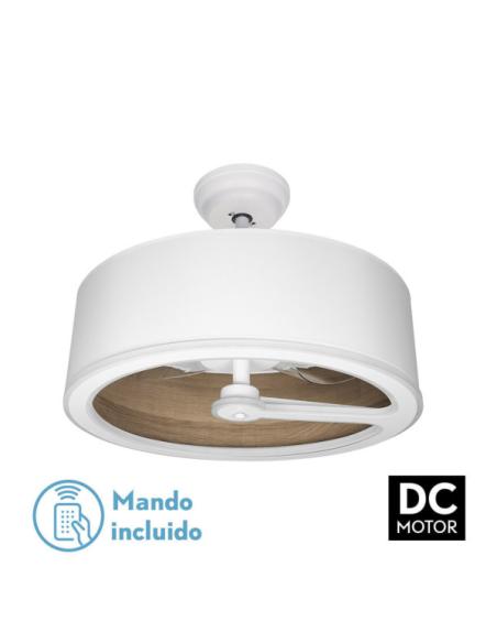 Ventilador Dc Tatiana 110w Blanco/mad.Oscura 3 Aspas 62d 3000-4000-6000k 9350lm Remoto,memoria,temporizador