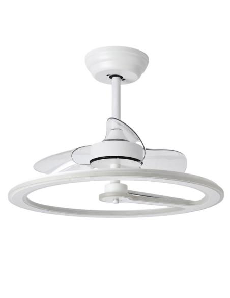 Ventilador Dc Tatiana 110w Blanco/mad.Clara 3 Aspas 62d 3000-4000-6000k 9350lm Remoto,memoria,temporizador