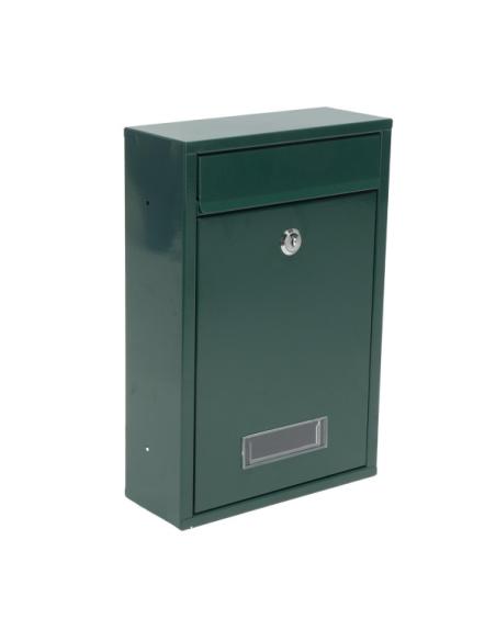 Buzon De Correo Larissa Acero Galvanizado Verde 32x21,5x8,5 Cm Cerradura Cilindrica Antilluvia
