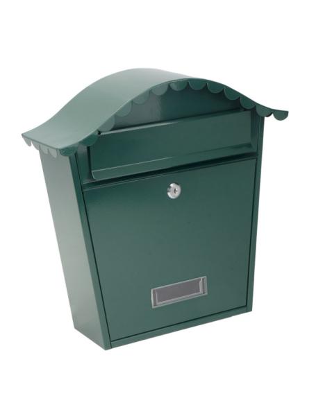 Buzon De Correo Tilda Acero Galvanizado Verde 37x36x13,5 Cm Tejadillo Antilluvia
