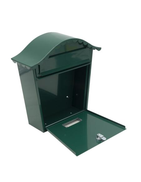 Buzon De Correo Tilda Acero Galvanizado Verde 37x36x13,5 Cm Tejadillo Antilluvia