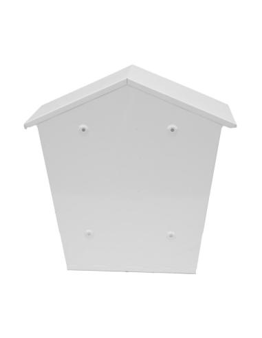Buzon De Correo Olena Acero Galvanizado Blanco 37x36x13,5 Cm Tejado Antilluvia, Cerradura Cilindrica