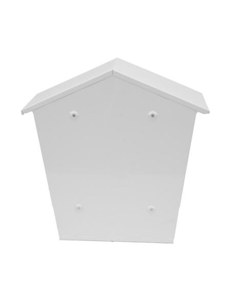 Buzon De Correo Olena Acero Galvanizado Blanco 37x36x13,5 Cm Tejado Antilluvia, Cerradura Cilindrica