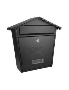 Buzon De Correo Olena Acero Galvanizado Negro 37x36x13,5 Cm Tejado Antilluvia, Cerradura Cilindrica
