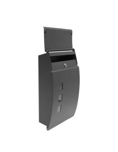 Buzon De Correo Mate Acero Galvanizado Gris 45x31x10 Cm De Diseño Antilluvia, Cerradura Cilindrica 2