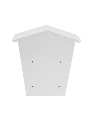 Buzon De Correo Frida Acero Galvanizado Blanco 36x32x10 Cm Tejado Antilluvia, Ventana Visualizacion