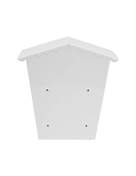 Buzon De Correo Frida Acero Galvanizado Blanco 36x32x10 Cm Tejado Antilluvia, Ventana Visualizacion