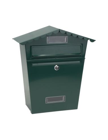 Buzon De Correo Frida Acero Galvanizado Verde 36x32x10 Cm Tejado Antilluvia, Ventana Visualizacion