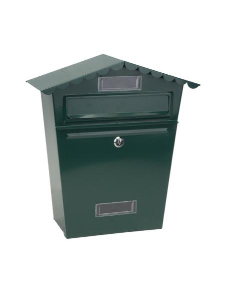Buzon De Correo Frida Acero Galvanizado Verde 36x32x10 Cm Tejado Antilluvia, Ventana Visualizacion