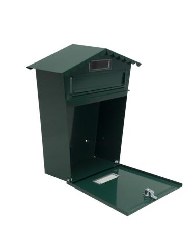 Buzon De Correo Frida Acero Galvanizado Verde 36x32x10 Cm Tejado Antilluvia, Ventana Visualizacion