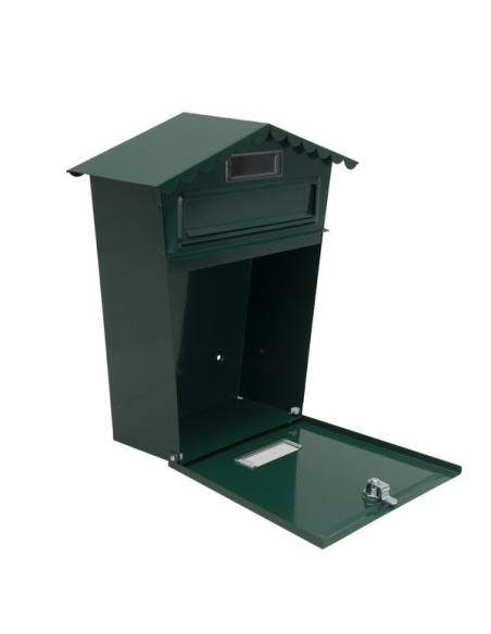 Buzon De Correo Frida Acero Galvanizado Verde 36x32x10 Cm Tejado Antilluvia, Ventana Visualizacion