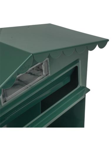 Buzon De Correo Frida Acero Galvanizado Verde 36x32x10 Cm Tejado Antilluvia, Ventana Visualizacion